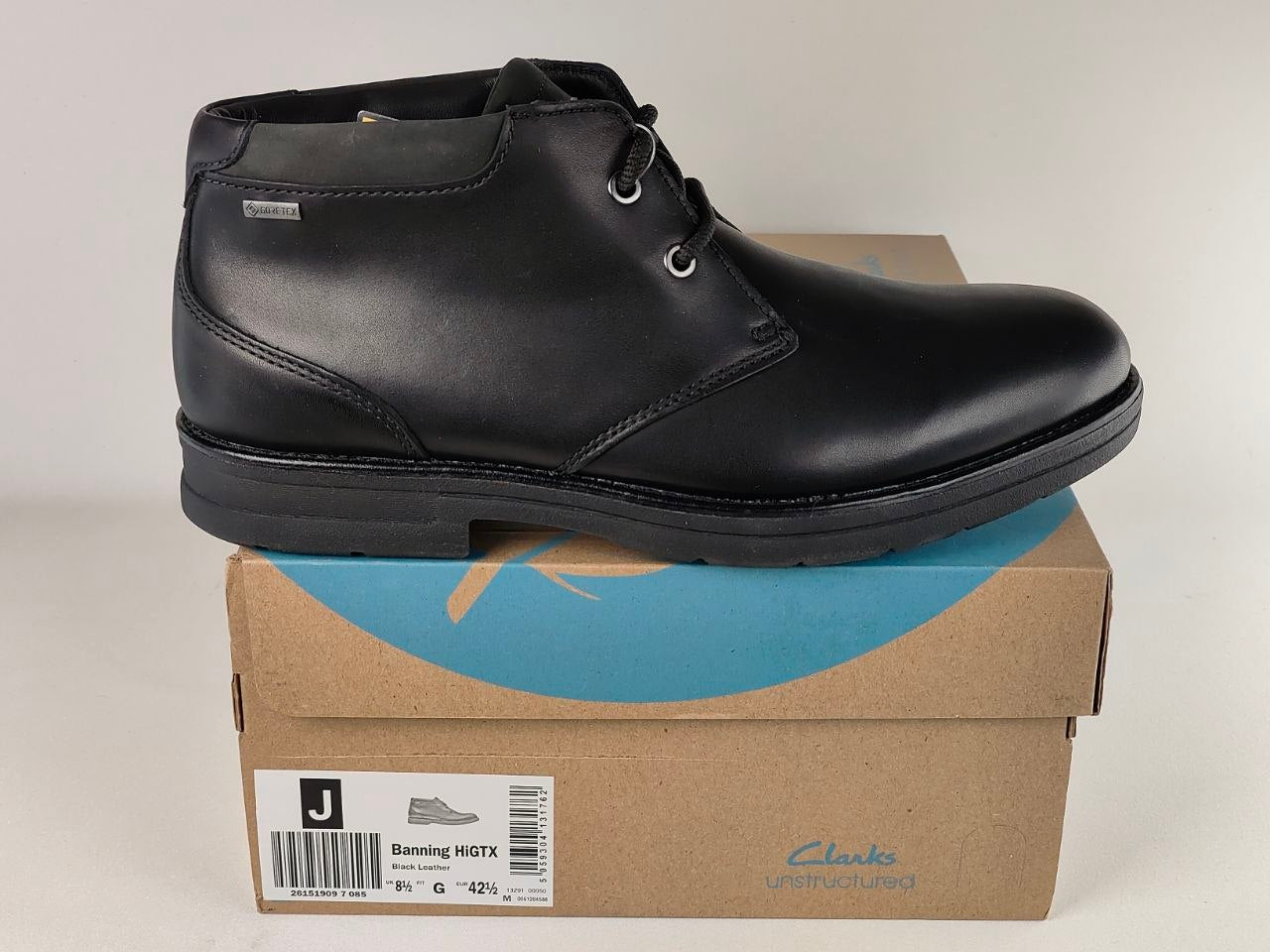 Clarks Banning Hi GTX Black Leather Waterproof Boots