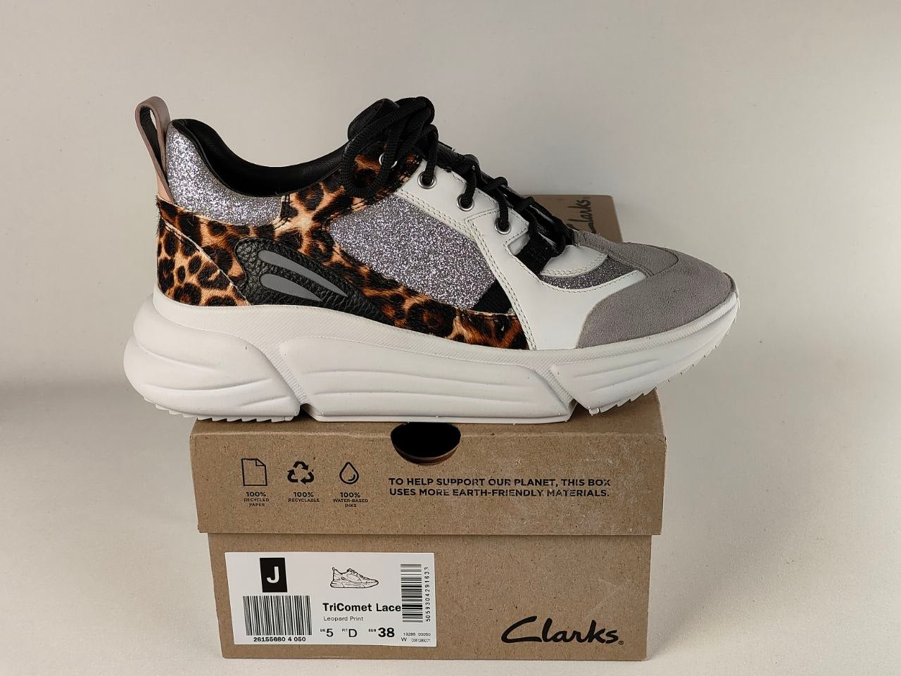 Clarks TriComet Lace Leopard Print Women's Sneakers