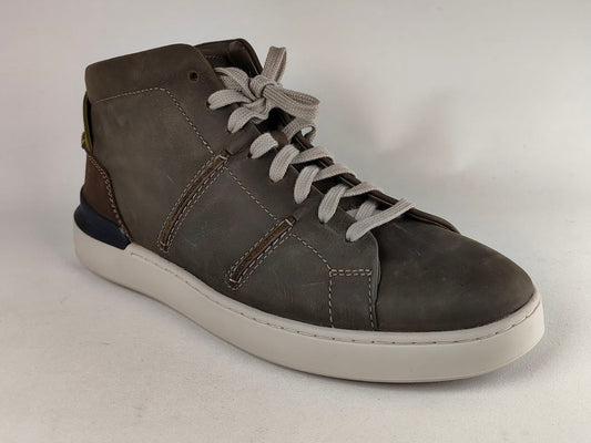 Clarks CourtLite Hi Dark Olive Leather Sneakers