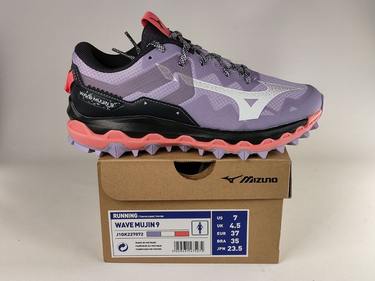 Mizuno-Wave-Mujin-9-Women’s-Trail-Running-Shoes-Lavender-Black-Coral-Pink-