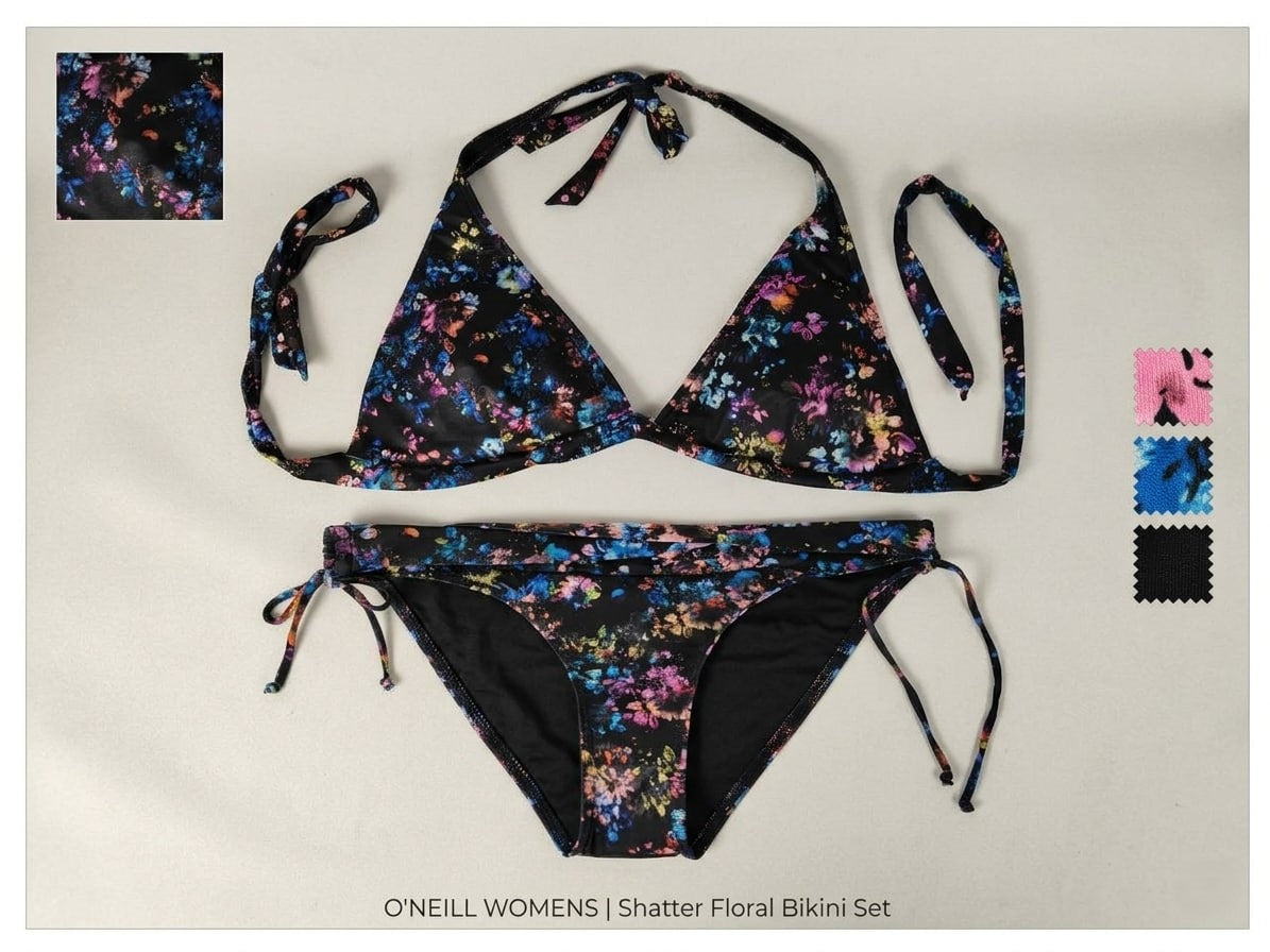 O'Neill Flower Halter Bikini – Black AOP
