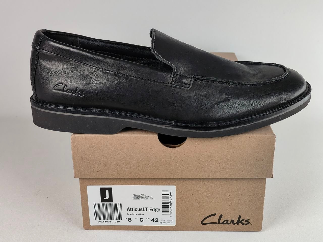 Clarks AtticusLT Edge Black Leather Loafers