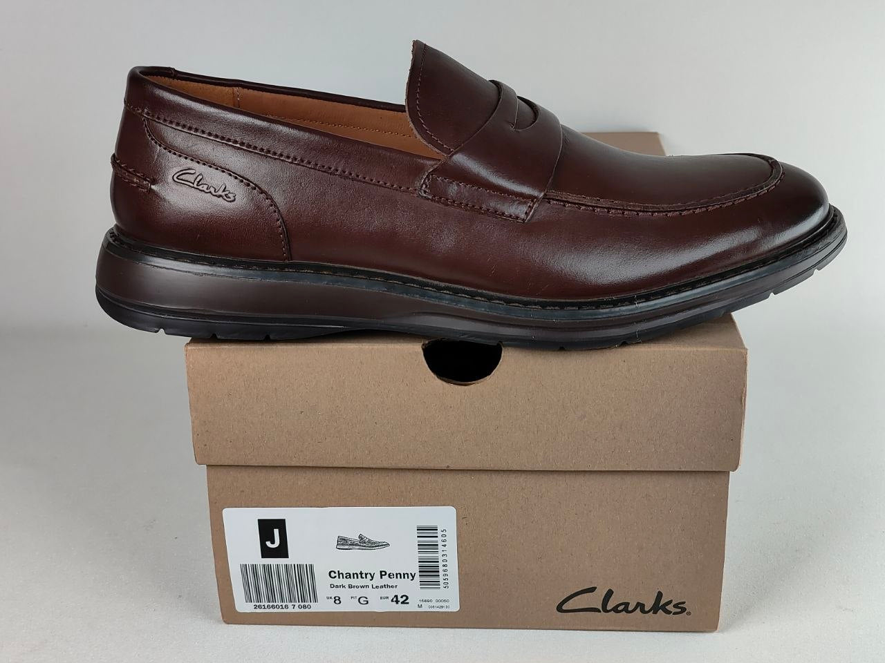 Clarks Chantry Penny Dark Brown Leather Loafers