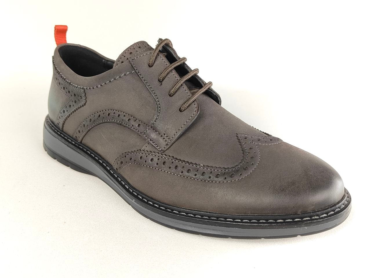Clarks Chantry Wing Dark Grey Nubuck Brogue Shoes
