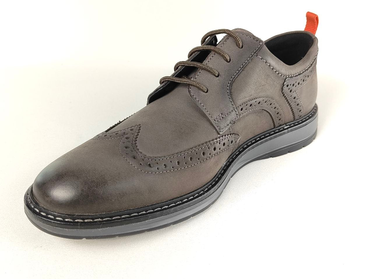 Clarks Chantry Wing Dark Grey Nubuck Brogue Shoes