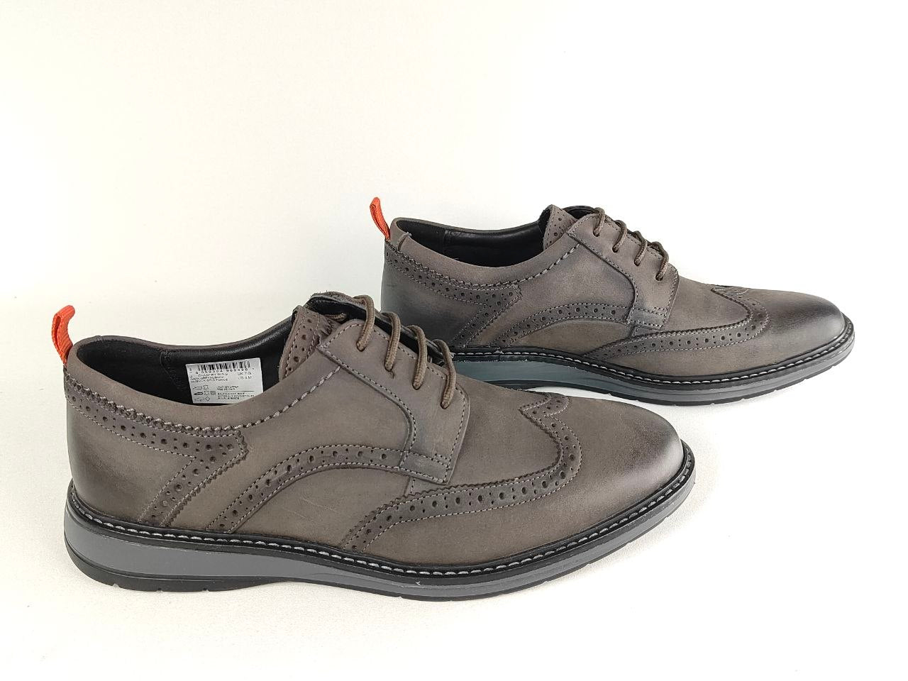 Clarks Chantry Wing Dark Grey Nubuck Brogue Shoes