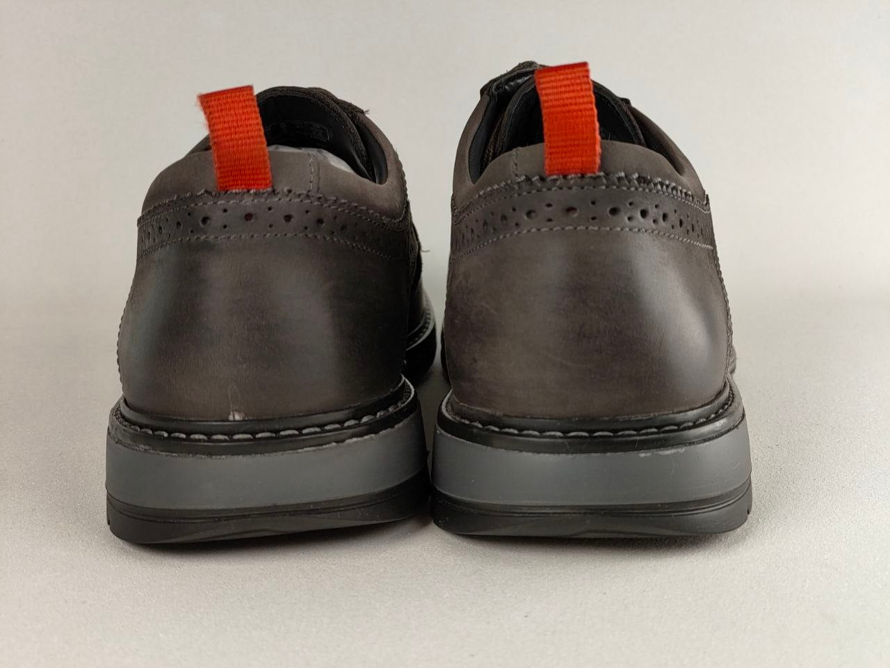 Clarks Chantry Wing Dark Grey Nubuck Brogue Shoes