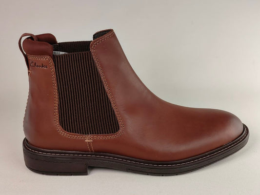 Clarks Clarkdale Hall British Tan Leather Chelsea Boots
