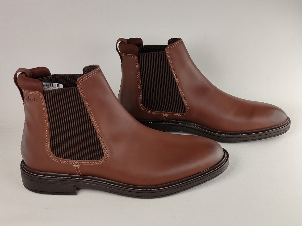 Clarks Clarkdale Hall British Tan Leather Chelsea Boots