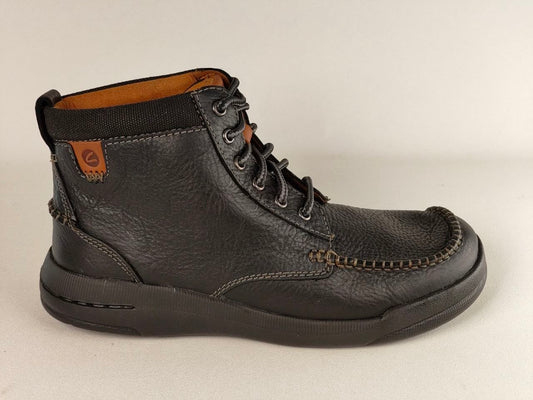 Clarks Driftway High Black Leather Boots