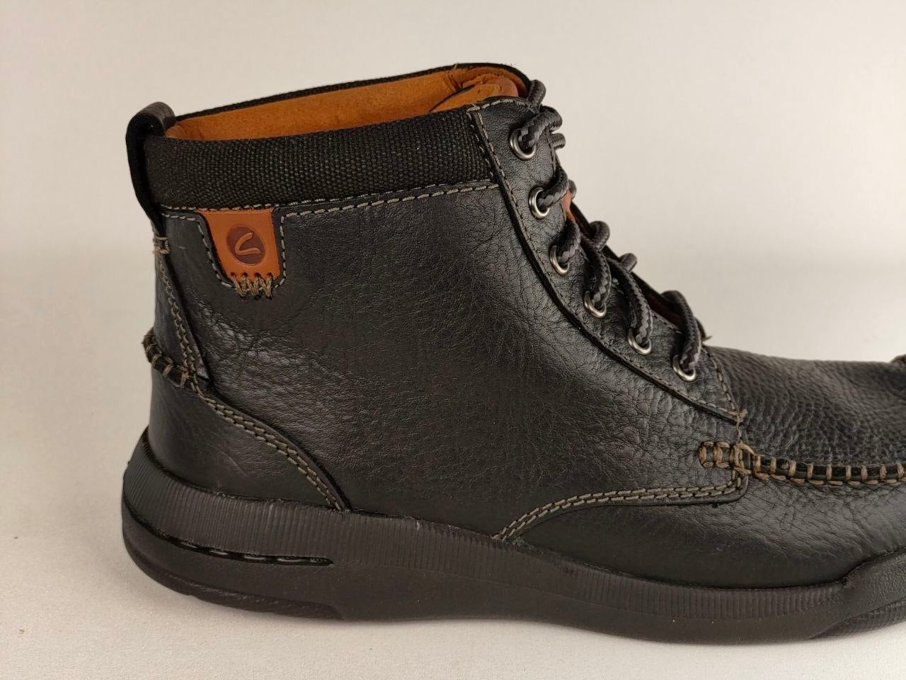 Clarks Driftway High Black Leather Boots