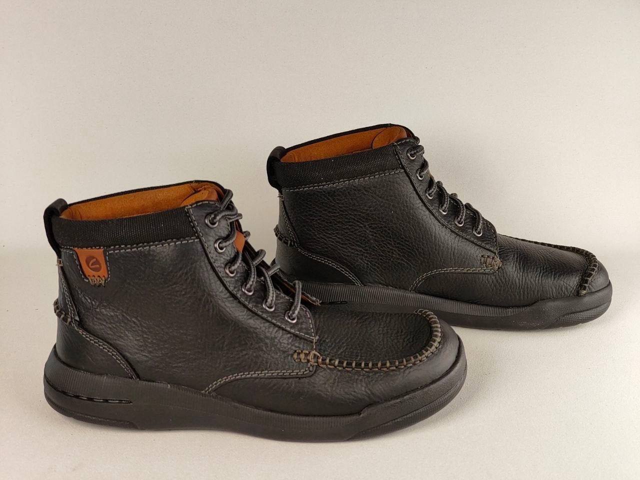 Clarks Driftway High Black Leather Boots