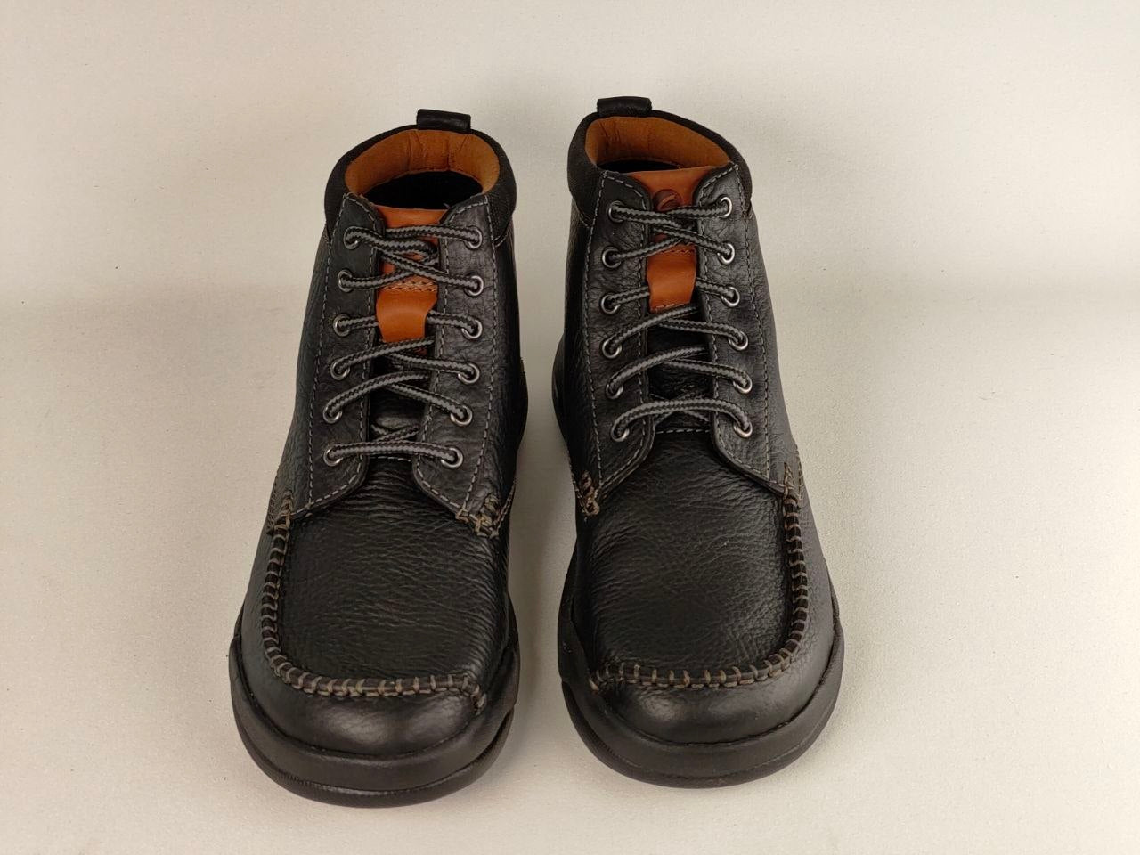 Clarks Driftway High Black Leather Boots