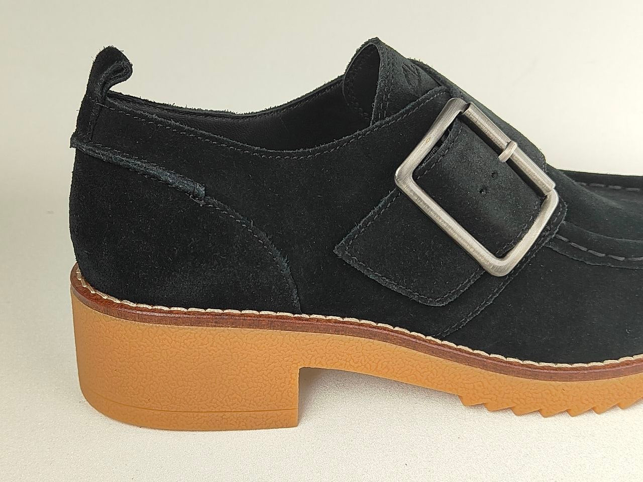 Clarks Eden Mid Monk Black Suede Women's Shoes