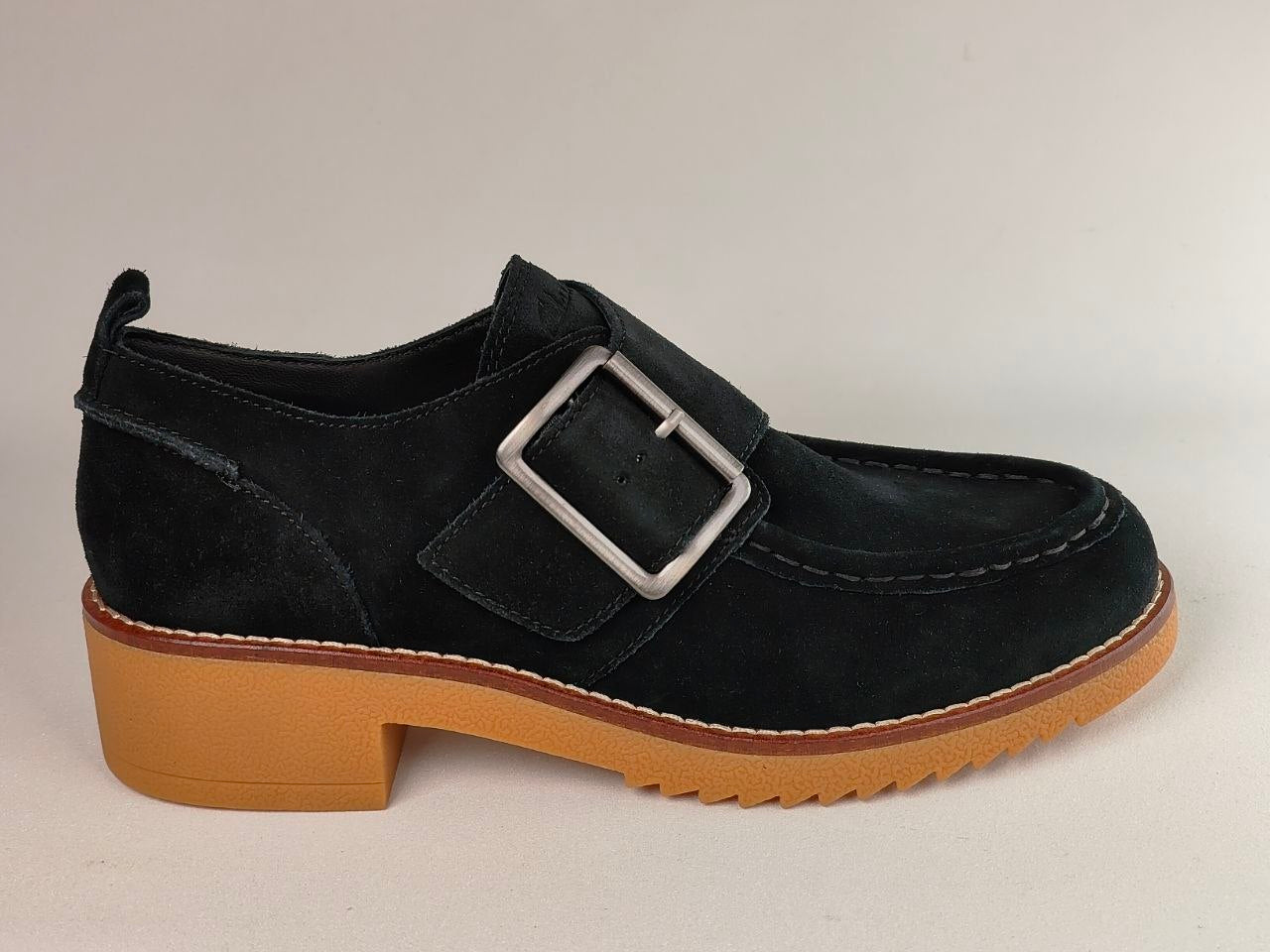 Clarks Eden Mid Monk Black Suede Women's Shoes