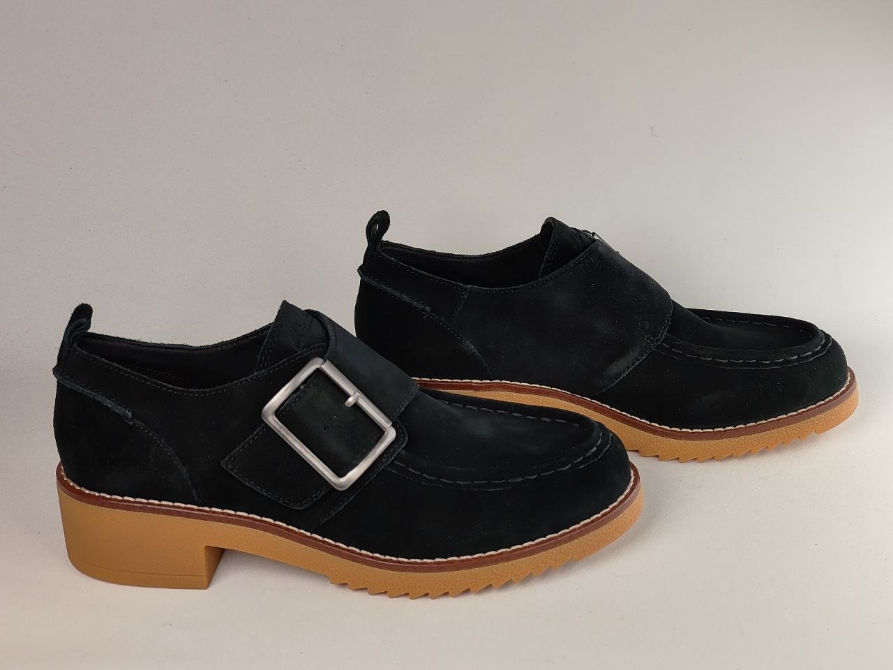 Clarks Eden Mid Monk Black Suede Women's Shoes