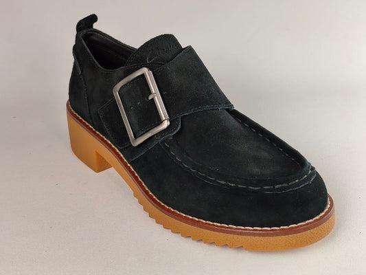 Clarks Eden Mid Monk Black Suede Women's Shoes
