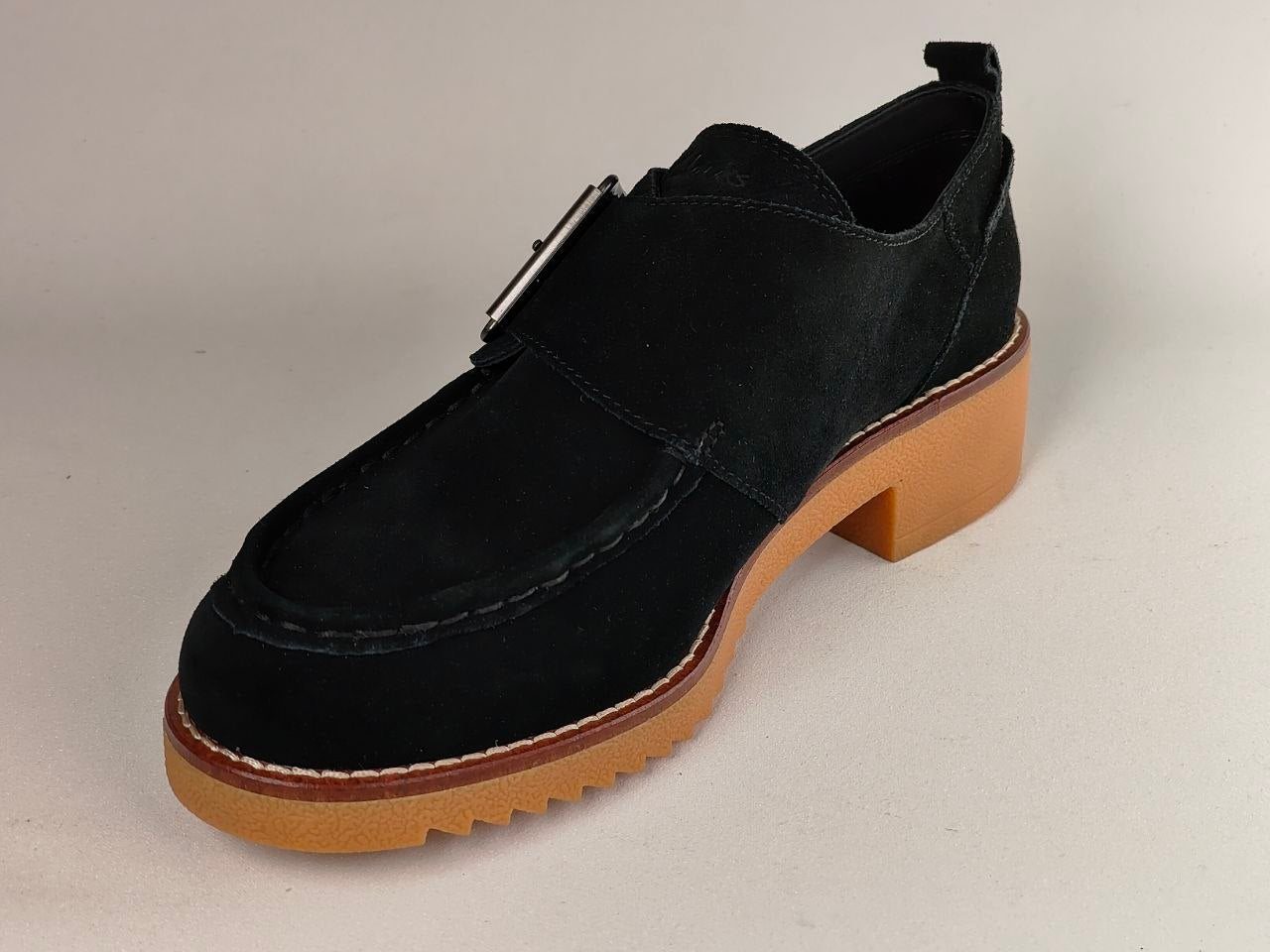 Clarks Eden Mid Monk Black Suede Women's Shoes