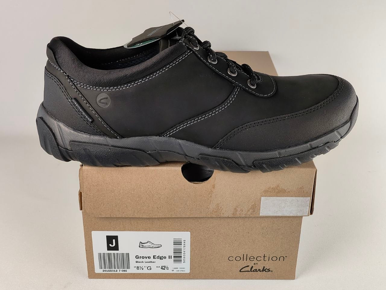 Clarks Grove Edge II Black Leather Men's Casual Comfort Shoes