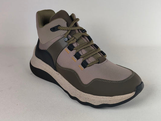 Clarks Jaunt Lo Dark Olive Combination Walking Shoes