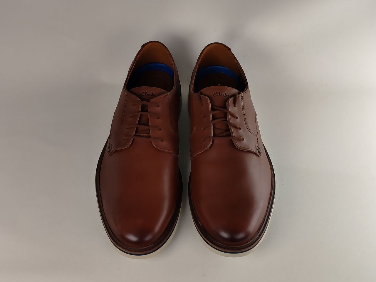 Clarks Malwood Plain Dark Tan Leather Shoes