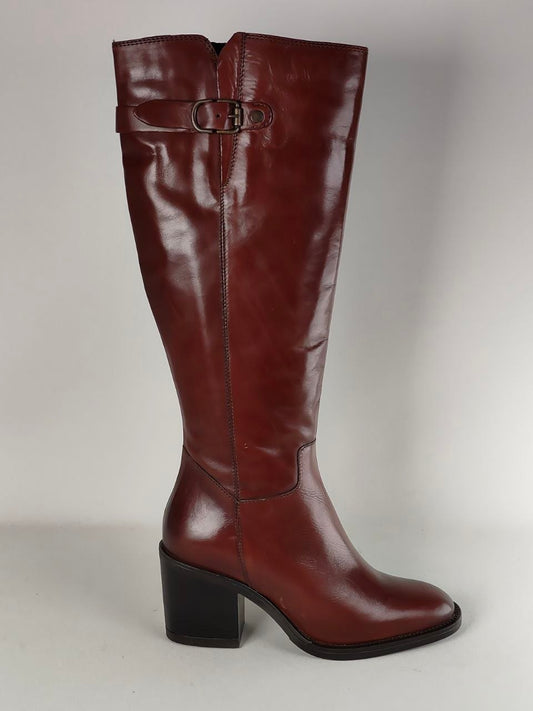 Clarks Mascarpone2 Up Tan Leather Knee High Boots