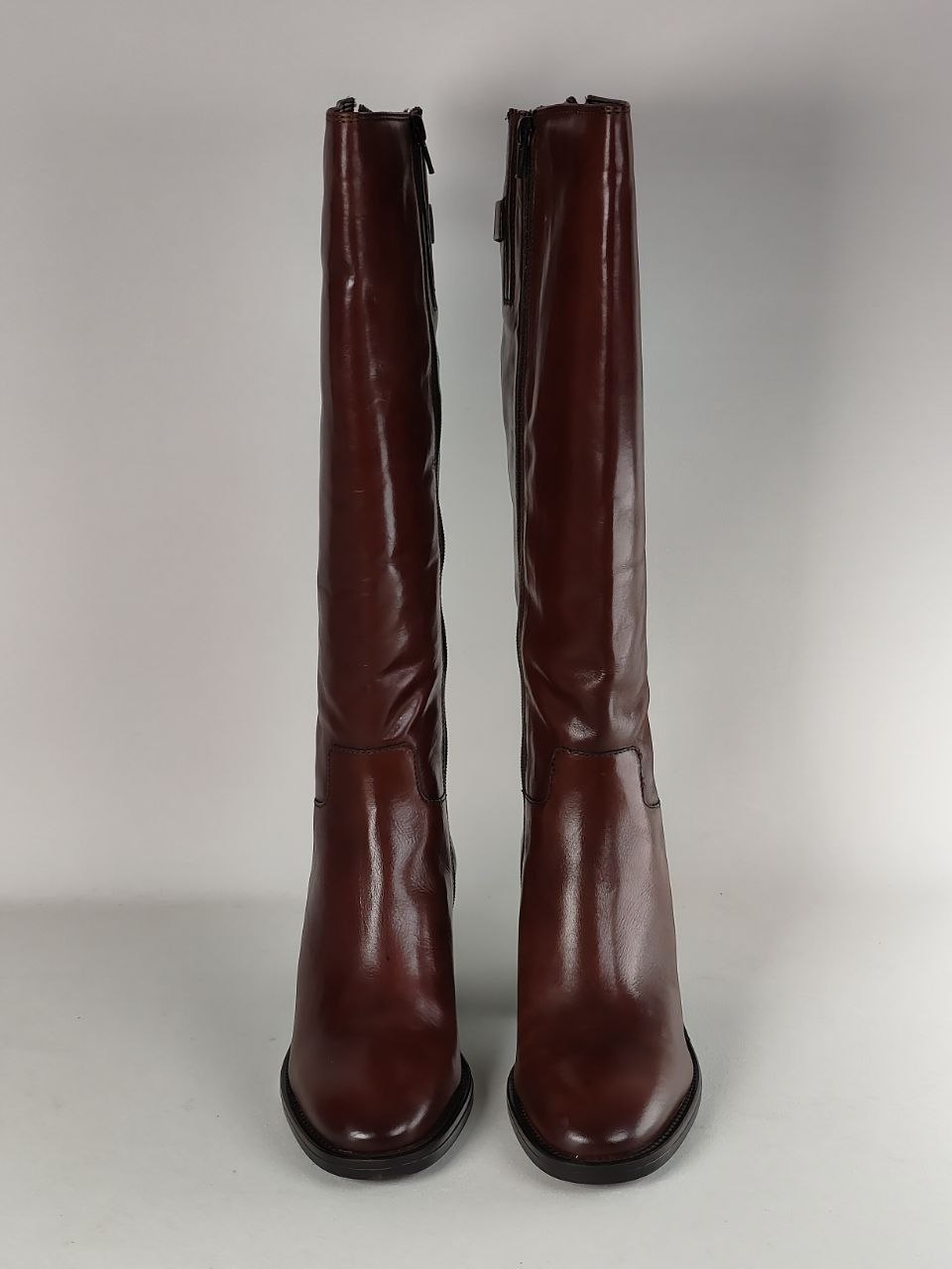 Clarks Mascarpone2 Up Tan Leather Knee High Boots