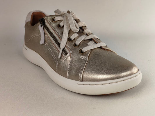 Clarks Nalle Lace Champagne Leather Sneakers