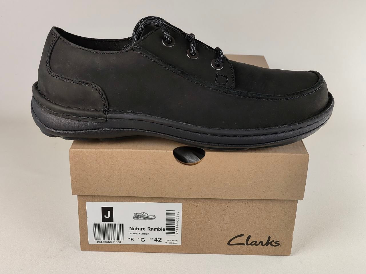 Clarks Nature Ramble Black Nubuck Men's Comfort Casual Shoe