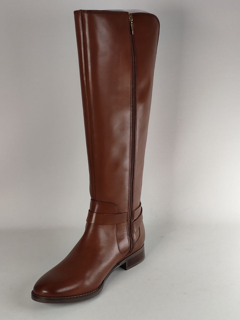Clarks Netley Whirl Tall Leather Boots Tan – Wide Fit (E)