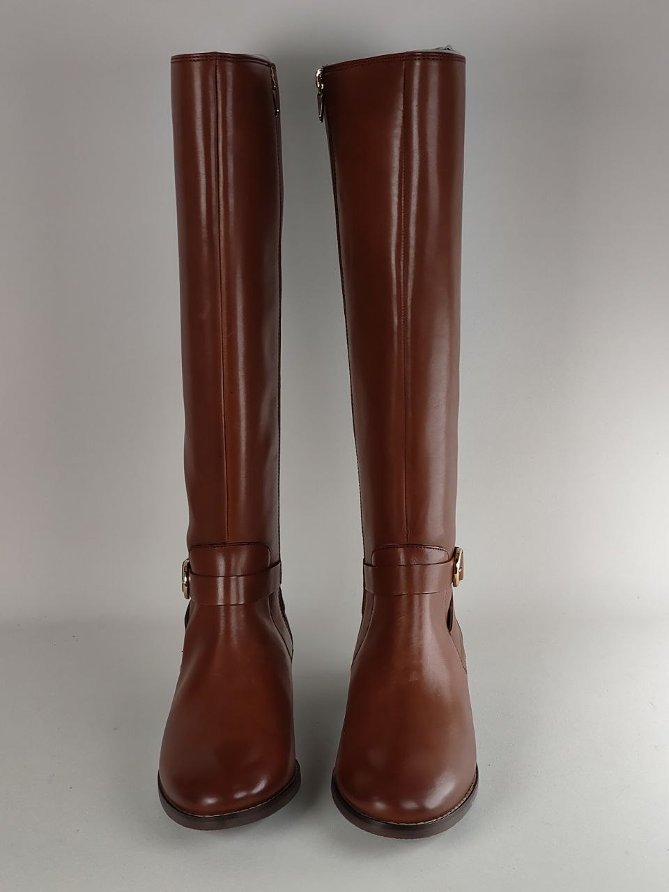 Clarks Netley Whirl Tall Leather Boots Tan – Wide Fit (E)
