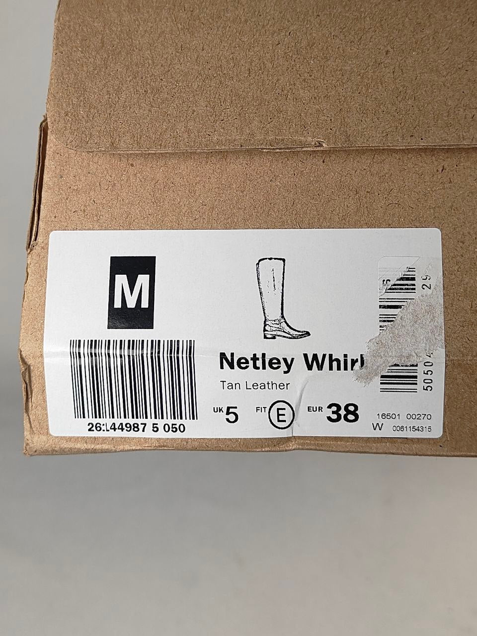 Clarks Netley Whirl Tall Leather Boots Tan – Wide Fit (E)