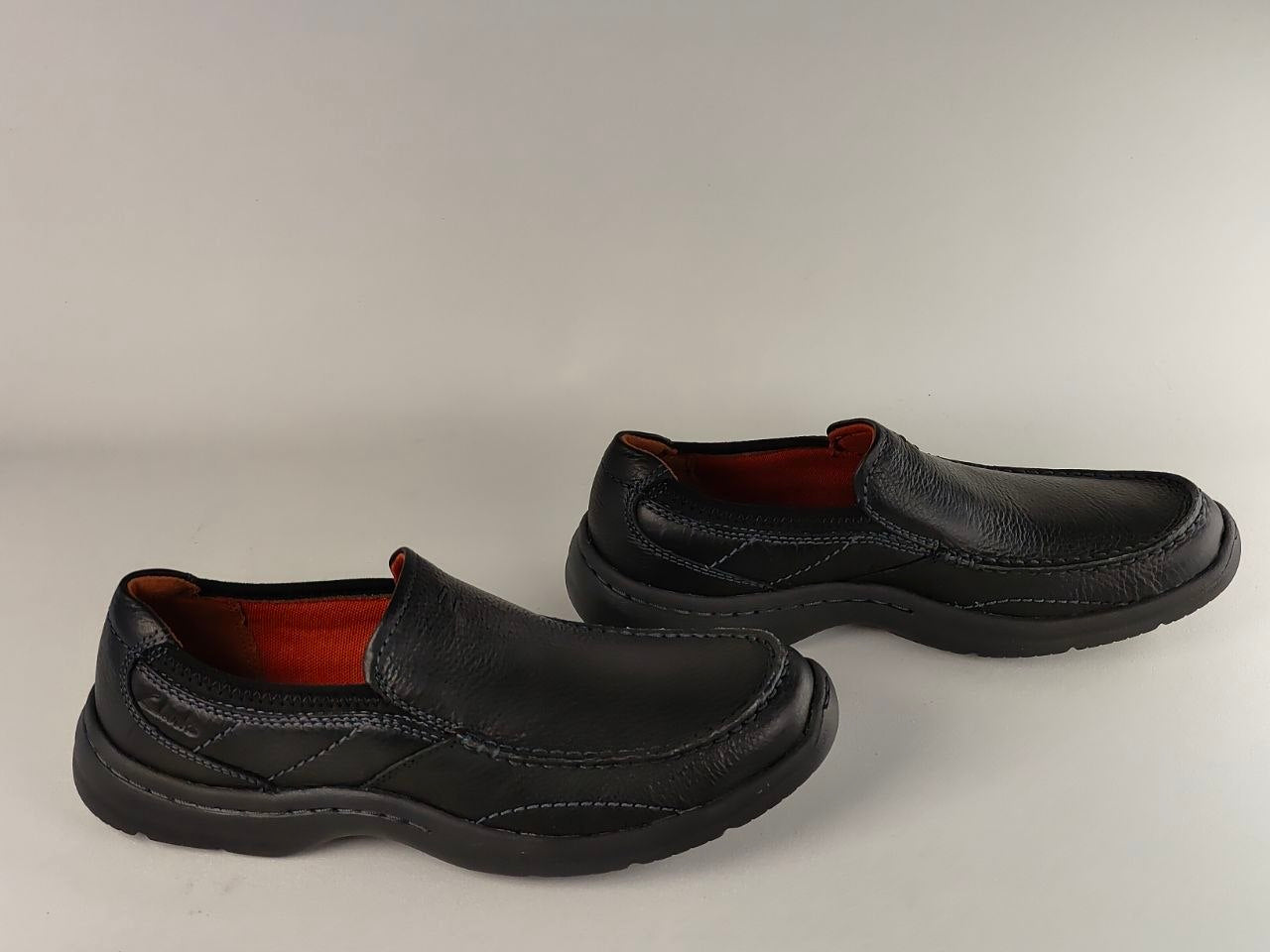 Clarks Niland Energy Black Tumbled Leather Slip-On Shoes