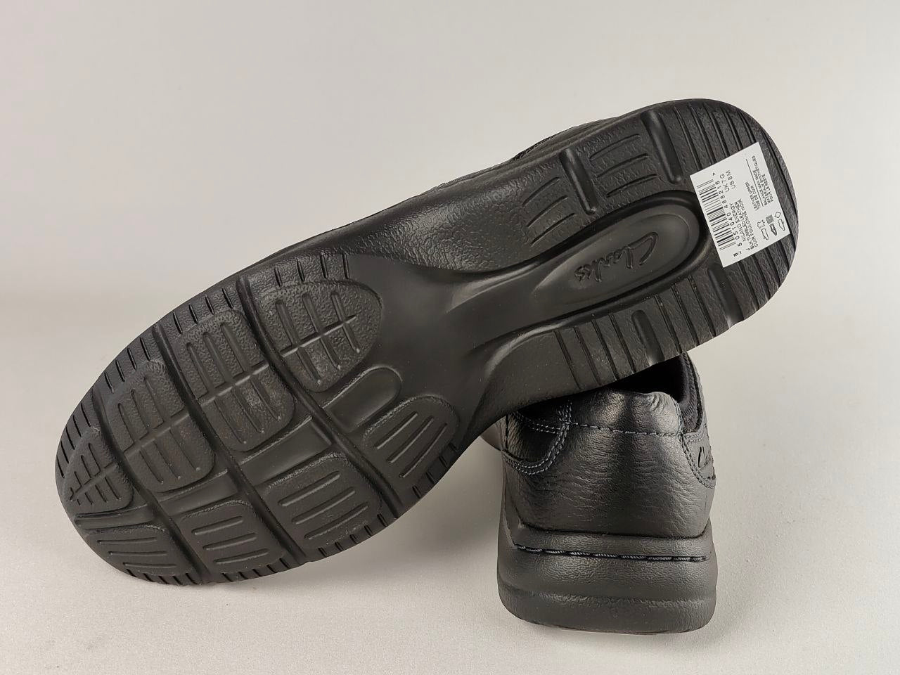 Clarks Niland Energy Black Tumbled Leather Slip-On Shoes