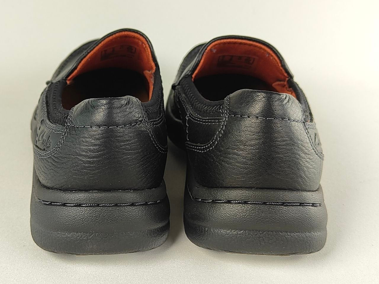 Clarks Niland Energy Black Tumbled Leather Slip-On Shoes