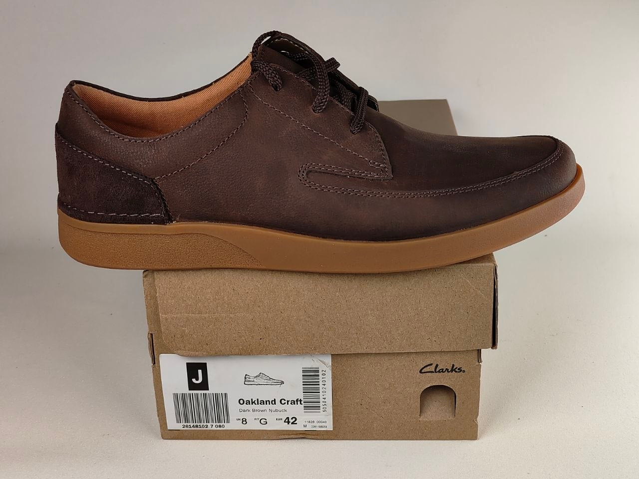 Clarks Oakland Craft Dark Brown Nubuck Casual Shoes