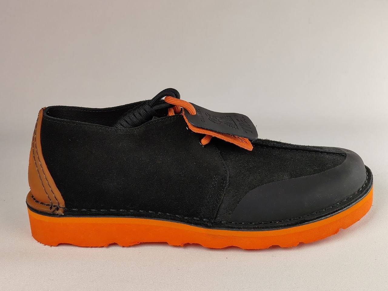 Clarks Originals DesertTrek FTRE Black Orange Suede Shoes