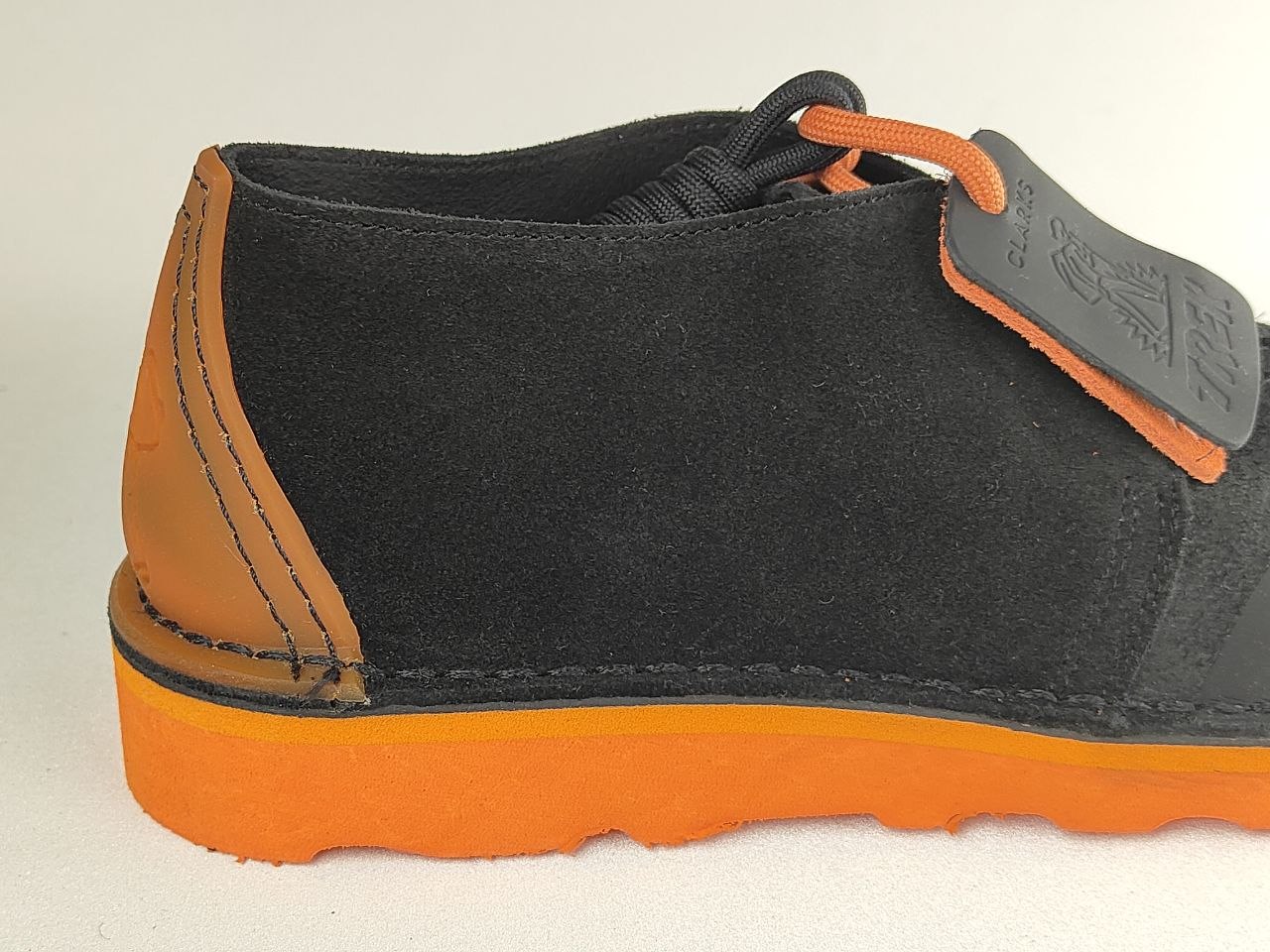 Clarks Originals DesertTrek FTRE Black Orange Suede Shoes