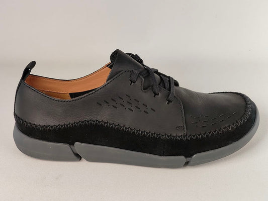 Clarks Trifri Lace Black Leather Comfort Shoes