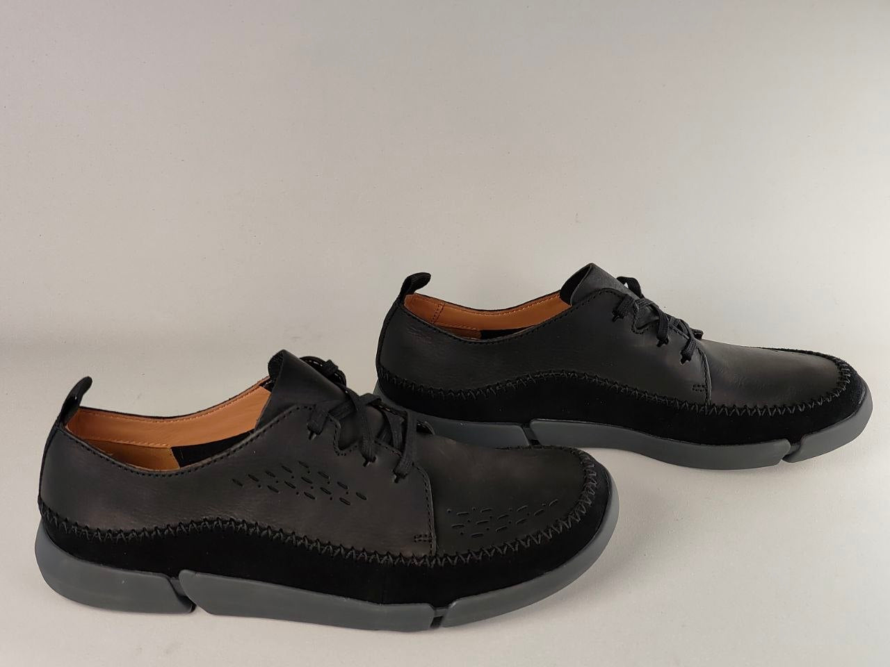 Clarks Trifri Lace Black Leather Comfort Shoes