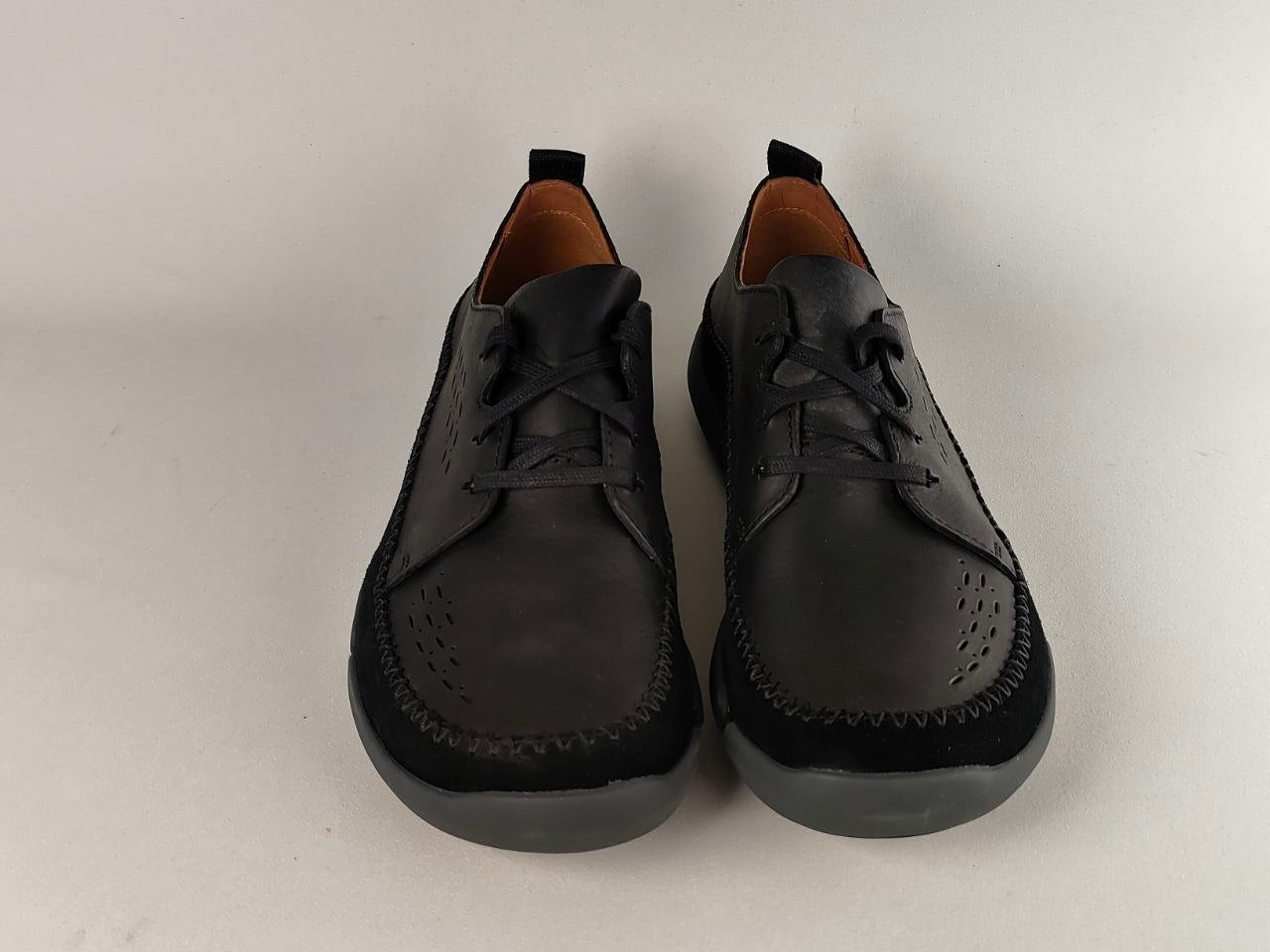Clarks Trifri Lace Black Leather Comfort Shoes