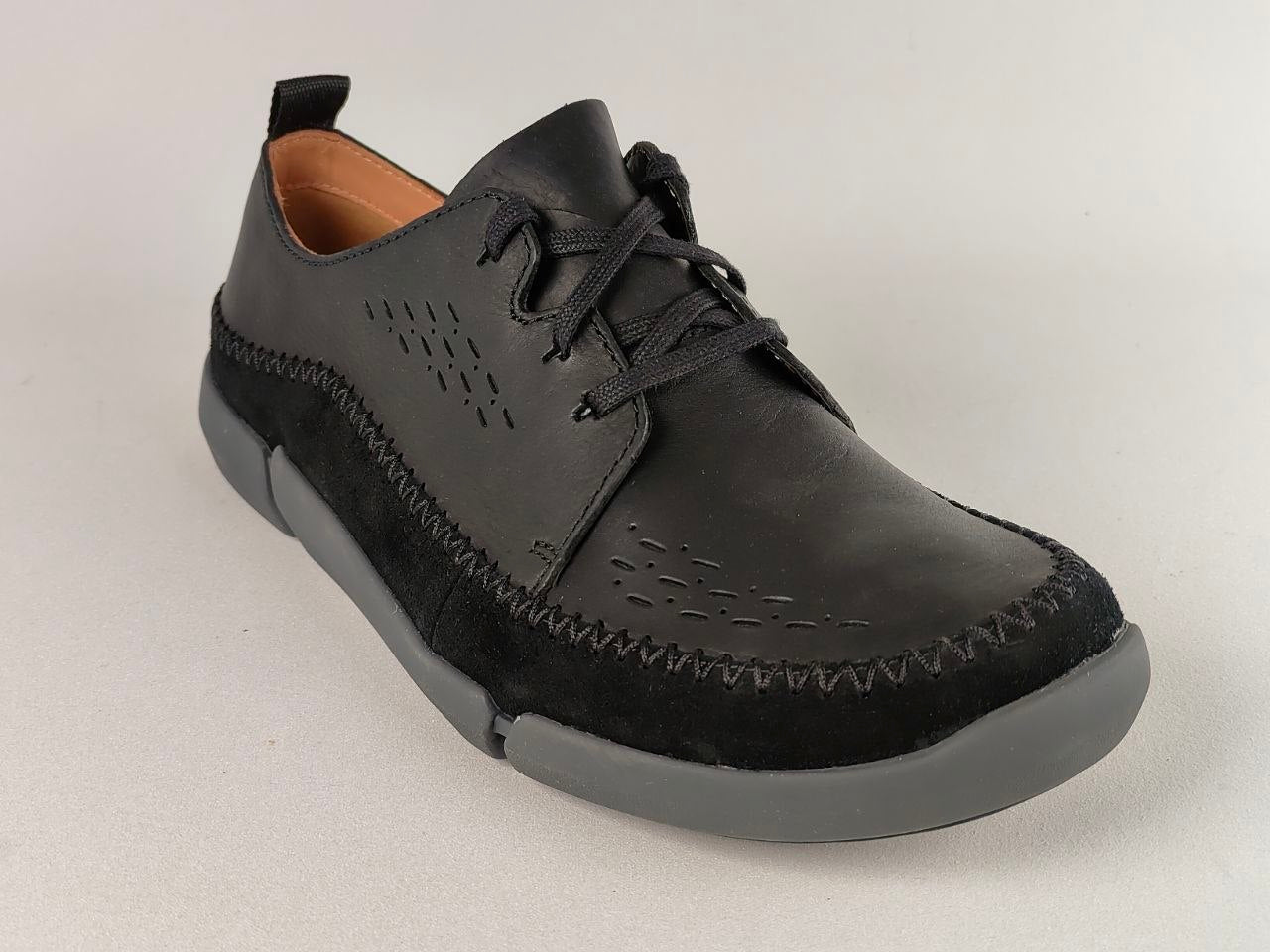 Clarks Trifri Lace Black Leather Comfort Shoes