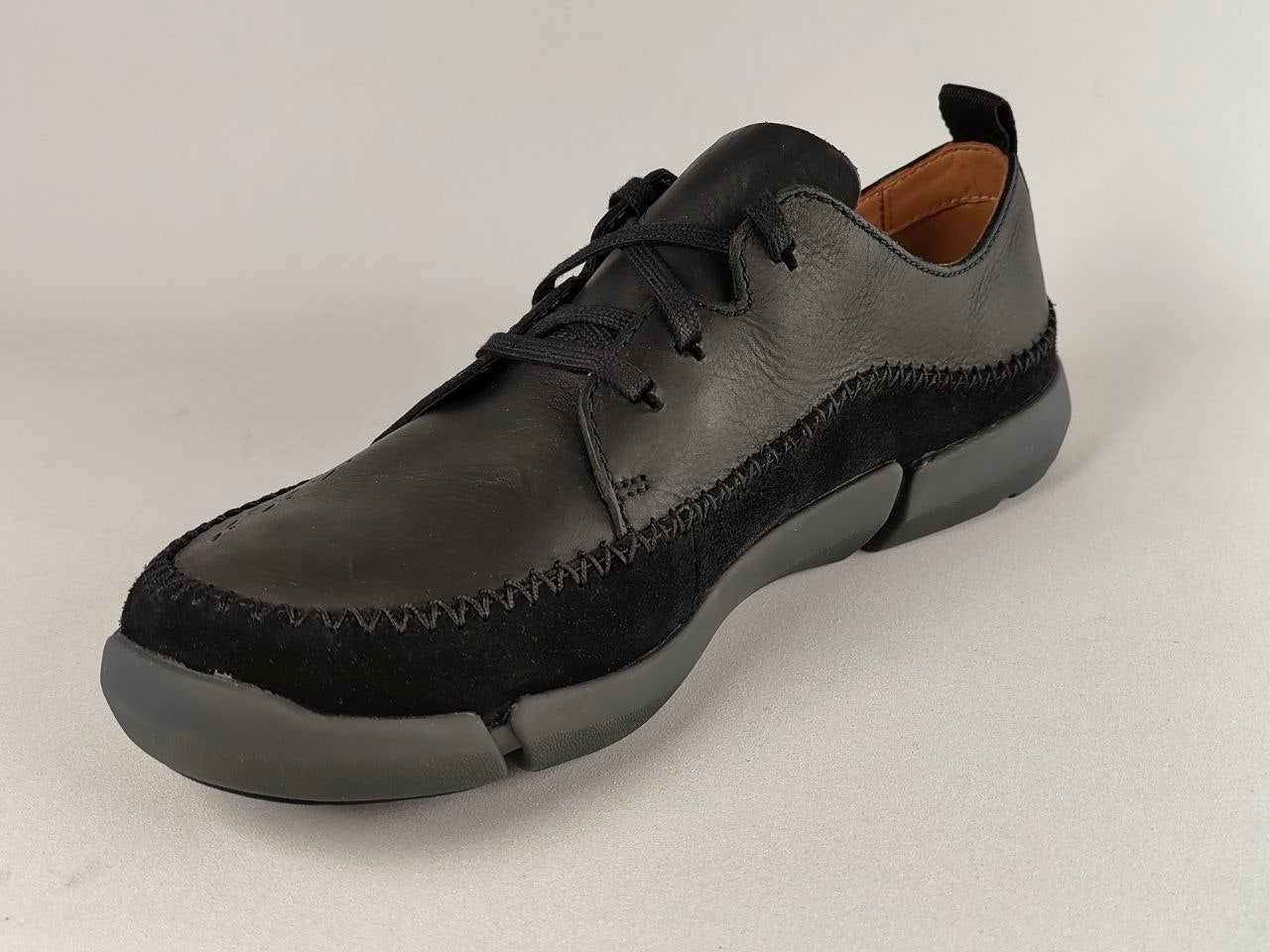 Clarks Trifri Lace Black Leather Comfort Shoes