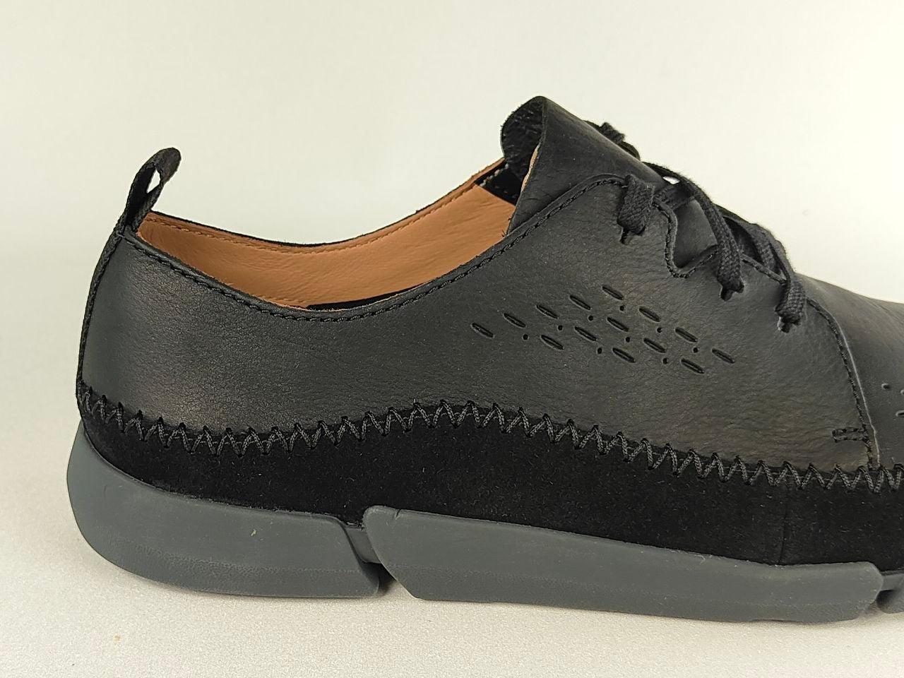 Clarks Trifri Lace Black Leather Comfort Shoes
