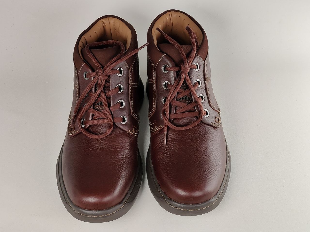 Clarks Un Brawley Up Mahogany Leather Boots