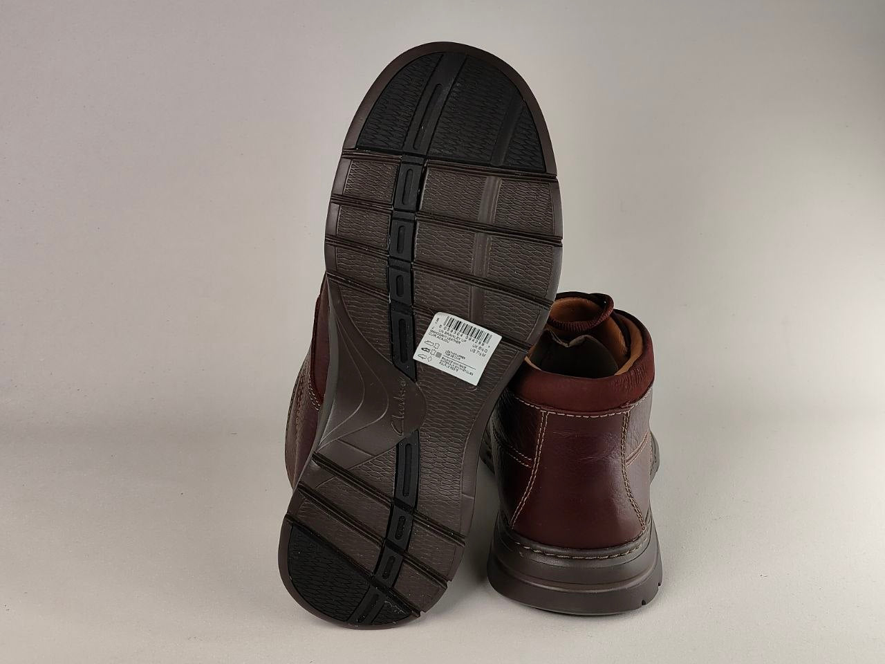 Clarks Un Brawley Up Mahogany Leather Boots