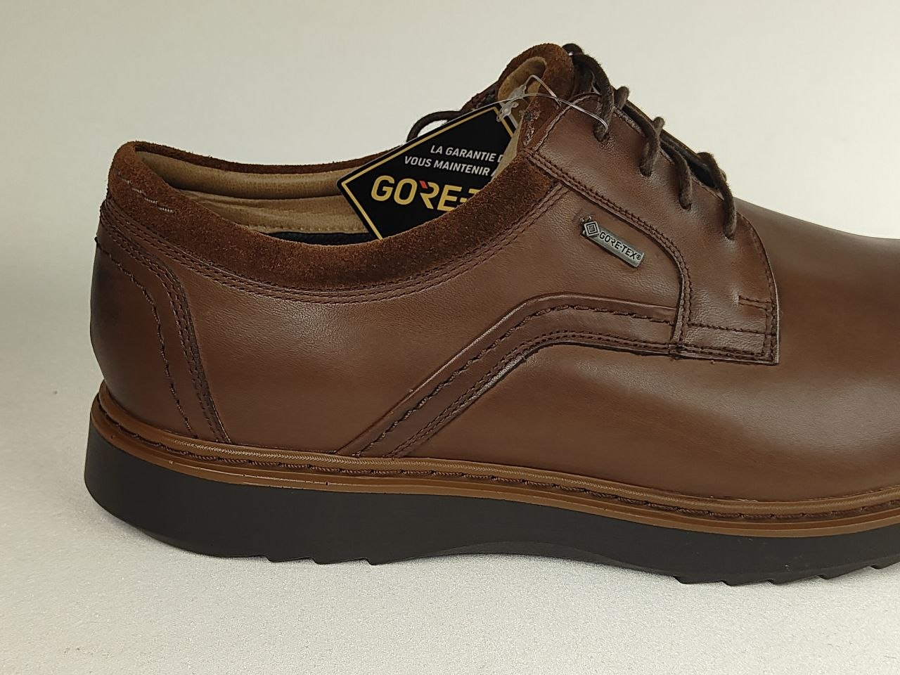 Clarks Un Geo Lace GTX Brown Leather Waterproof Shoes