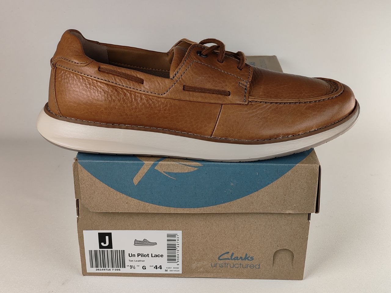 Clarks Un Pilot Lace Tan Leather Boat Shoes
