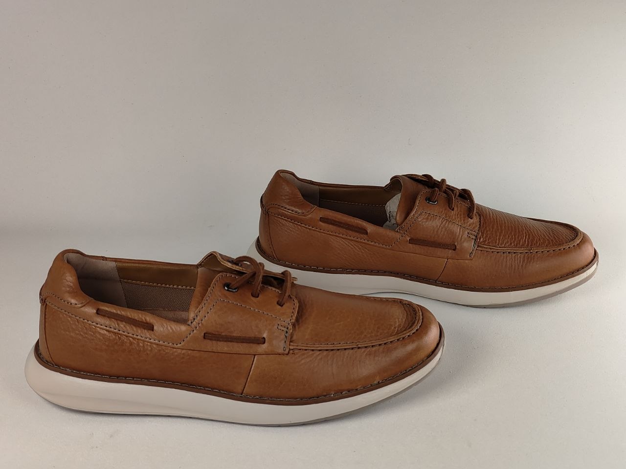 Clarks Un Pilot Lace Tan Leather Boat Shoes