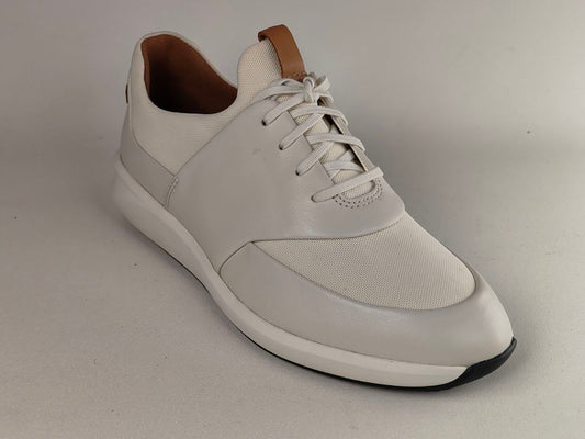 Clarks Un Rio Lace White Leather Sneakers